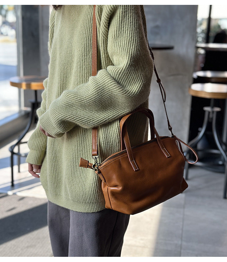 Genuine leather Dumpling messenger bag