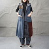 Patchwork Hooded Sleeveless Denim Dress for Women