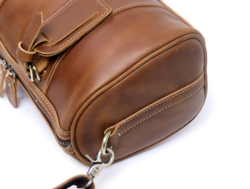 Leather Shoulder Duffel Bag Crossbody Satchel