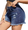 Women's Denim Shorts With Ripped Detail
