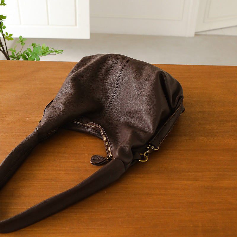 Women Leather Office Tote Bag With Zipper