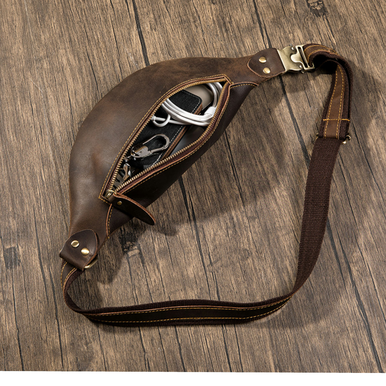 Genuine Leather Waist Bag Crossbody Belt Pack