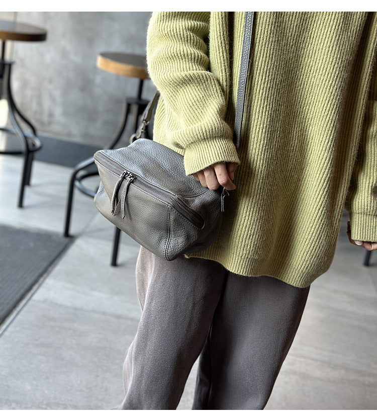 Genuine Leather Crossbody Toast Bag for Women