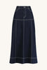 Women’s Denim Two Piece Set Skirt with Slit and Pocket Shirt