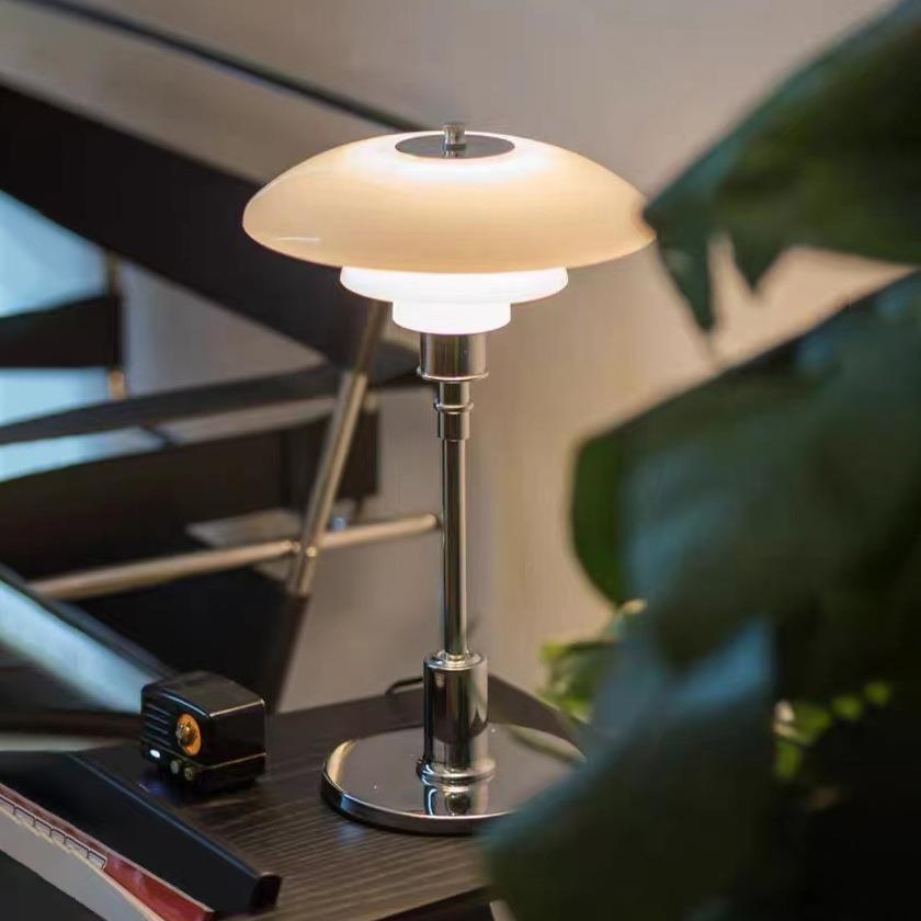 Mushroom Glass Bedside Light with Button Switch