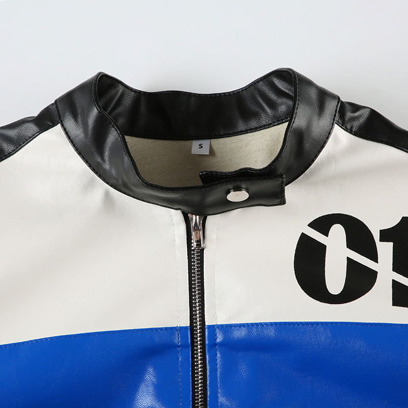 Women’s Cropped Faux Leather Biker Jacket