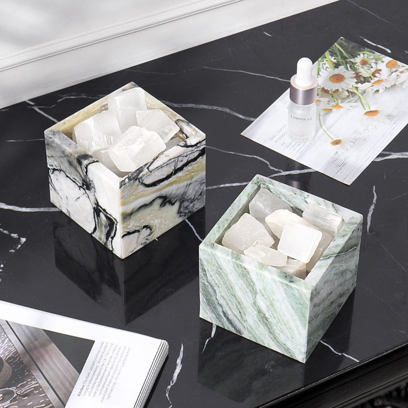 Nordic Marble Candlestick Holder Square Stone Candle Cup