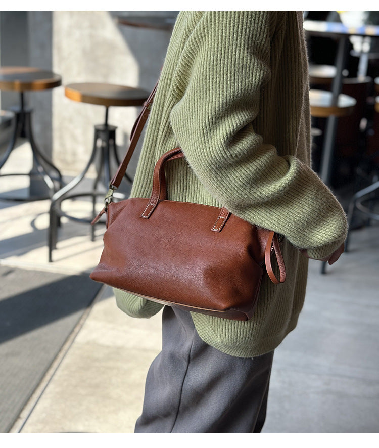 Genuine leather Dumpling messenger bag