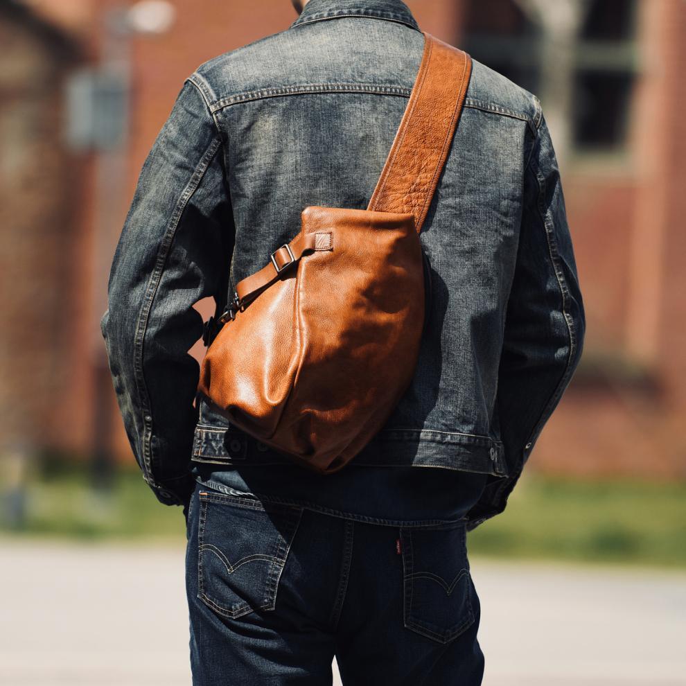 Men’s Genuine Leather Waist Bag Crossbody Chest Belt Bags