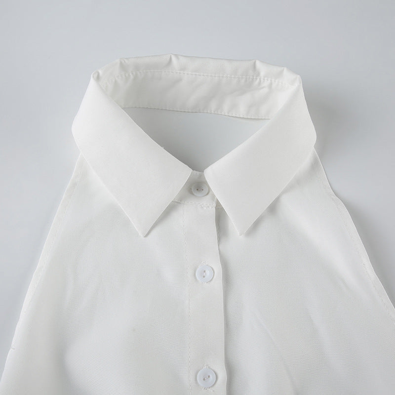 Backless sleeveless shirt blouse
