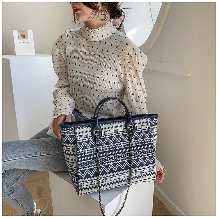 Boho Canvas Bucket Bag for Women