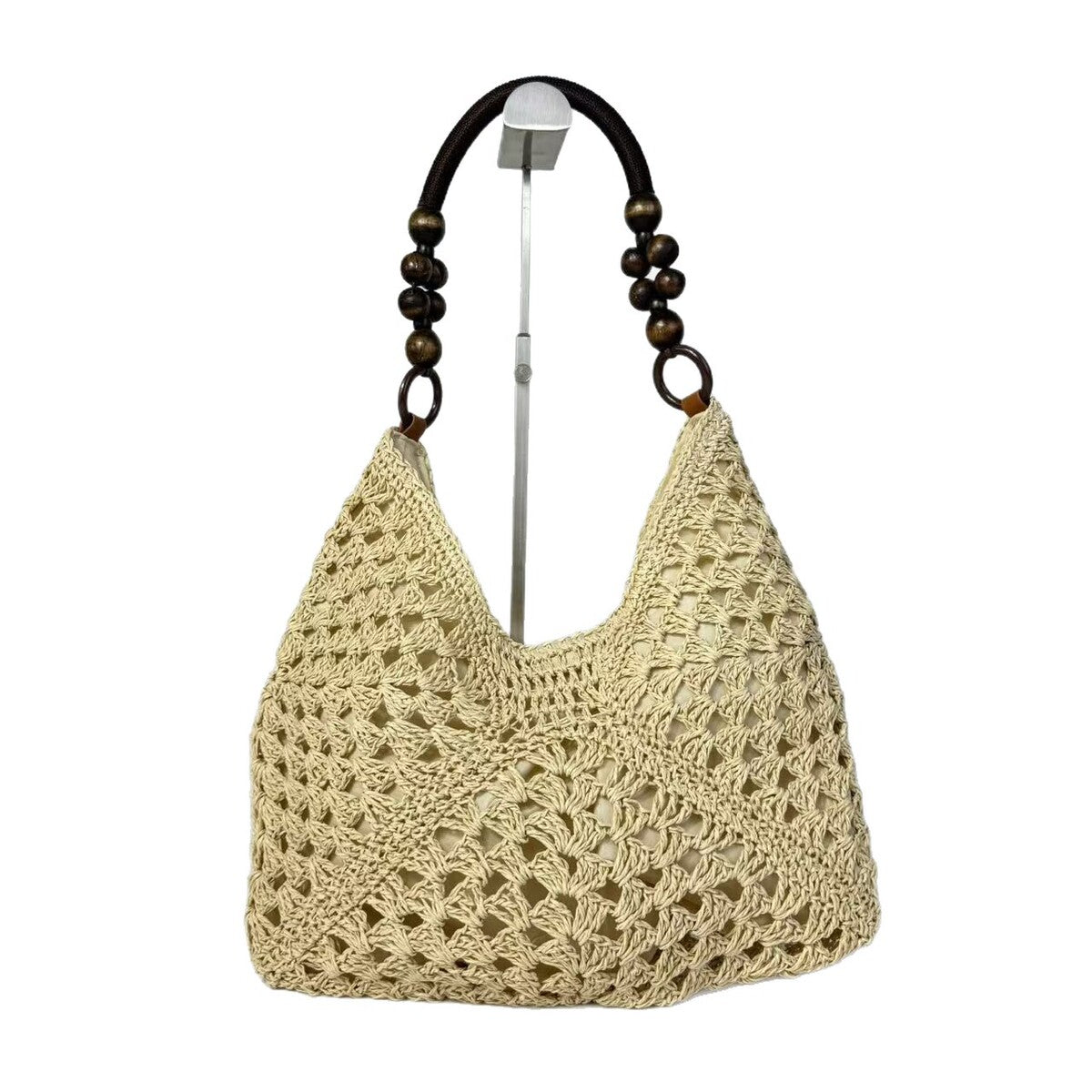 Woven straw tote bag for beach holidays
