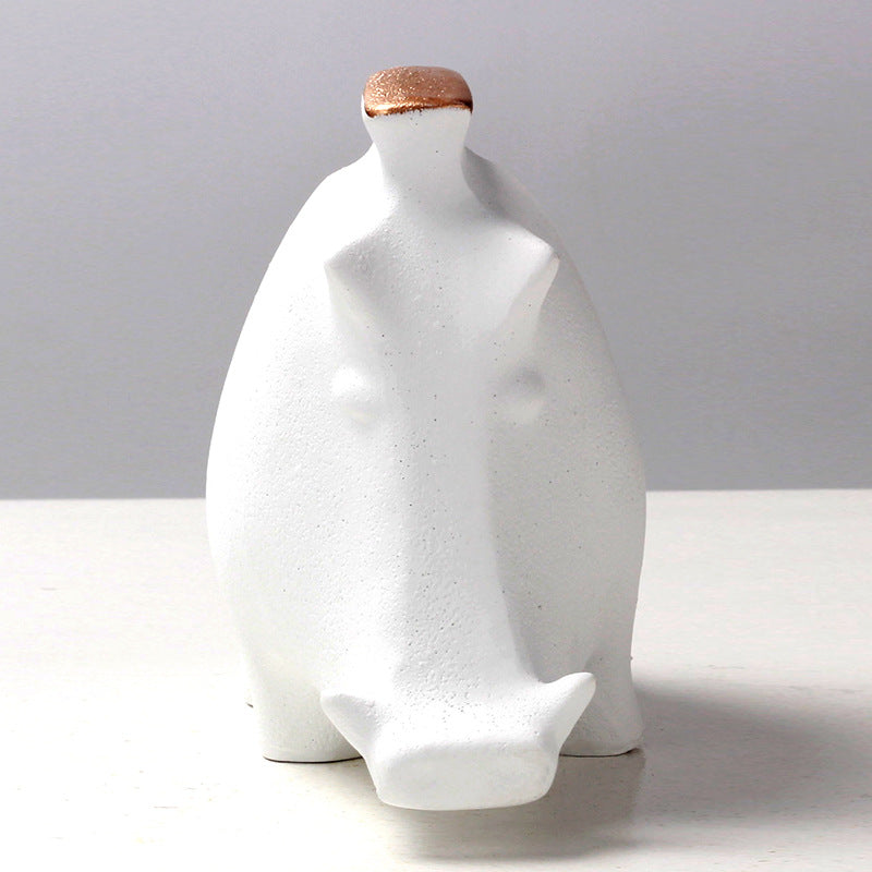 Modern Art Wild Boar Ornament Resin Sculpture for Home Décor