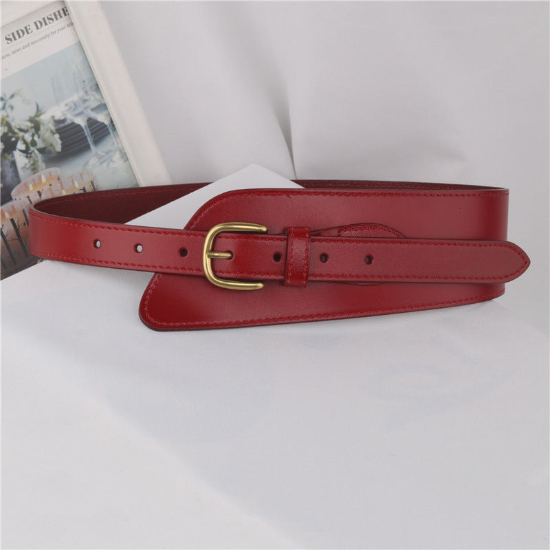 genuine leather slim waist belt for women
