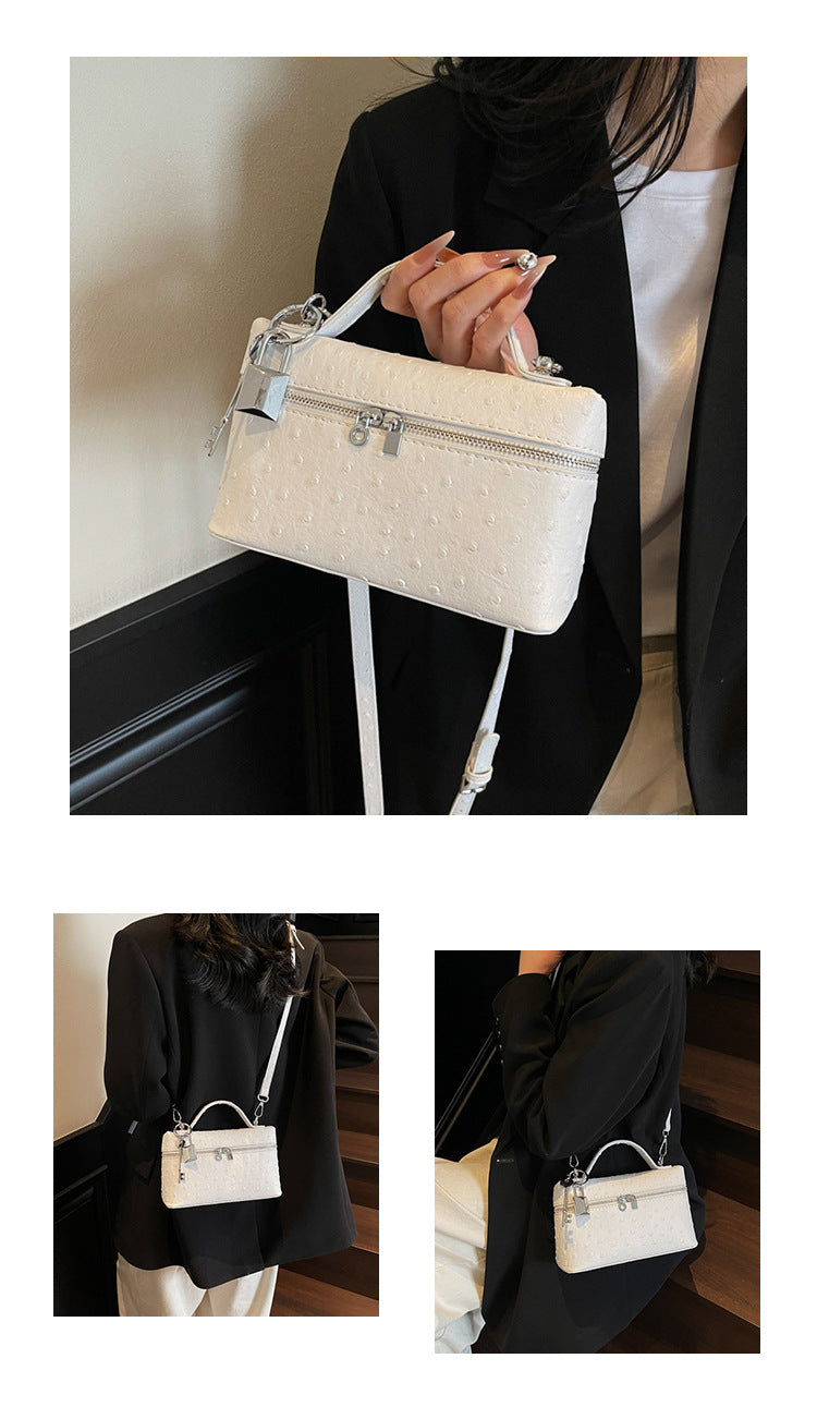 Genuine Leather Shoulder Crossbody Box Purse