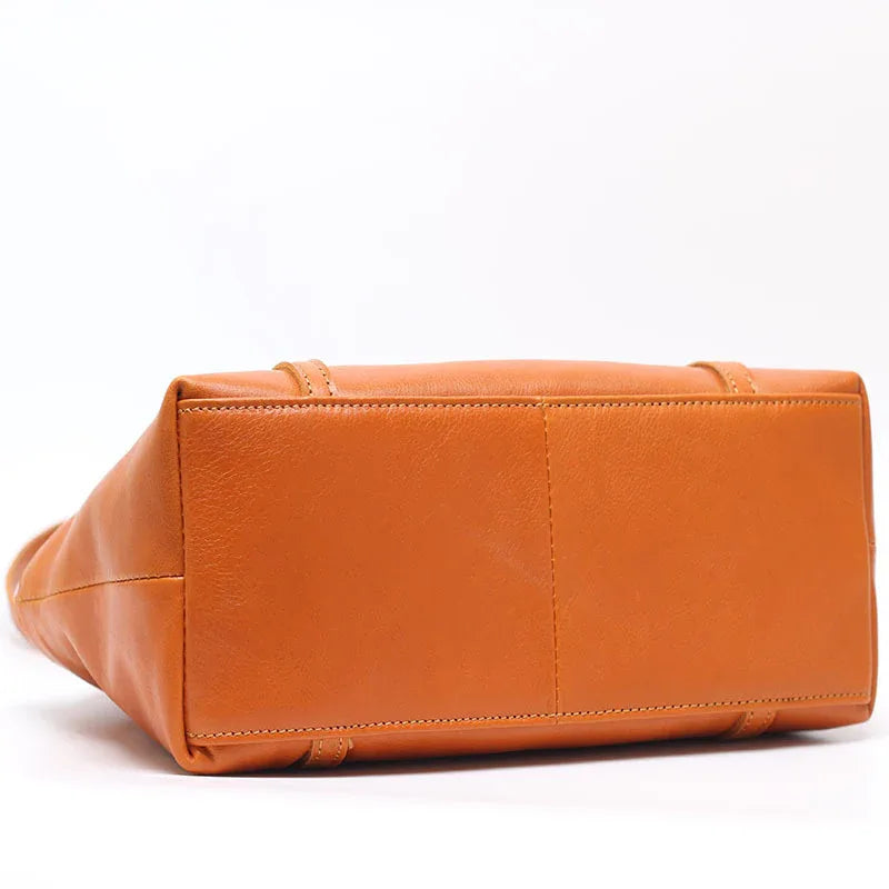 Retro Cowhide Leather Messenger Tote Purse