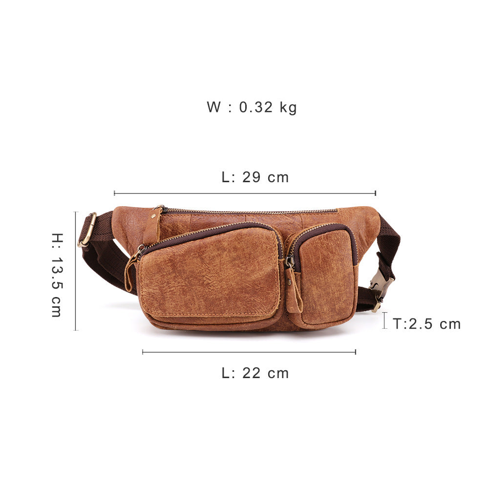 Genuine Leather Men's Chest Crossbody Bag