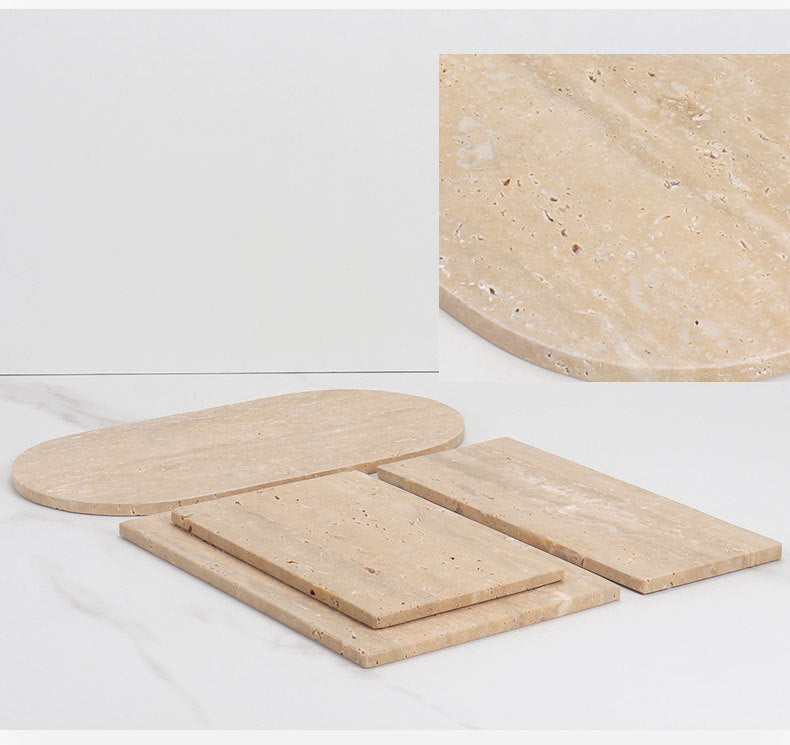 Nordic Light Luxury Natural Marble Tray for Bathroom, Vanity, and Table Décor