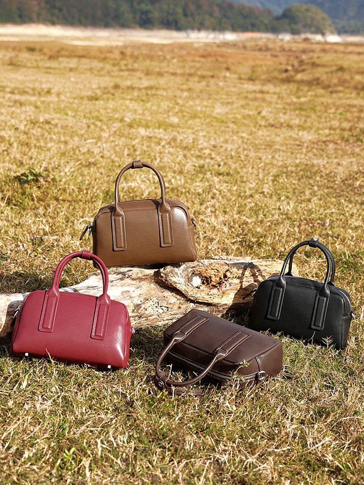 Genuine Leather Shoulder Bag for Women With Top Handle