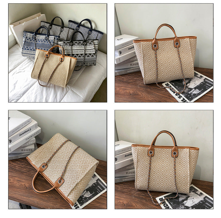 Boho Canvas Bucket Bag for Women
