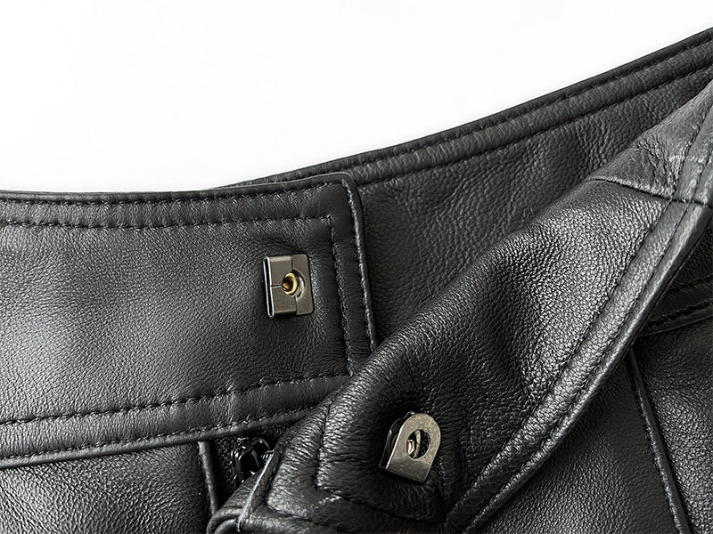Women’s Leather High Waist Shorts Wide Leg