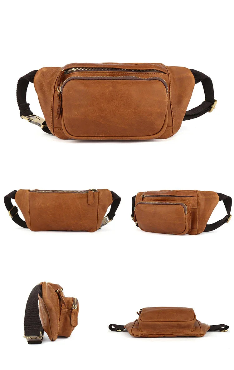 Men’s Genuine Leather Waist Bum Bag