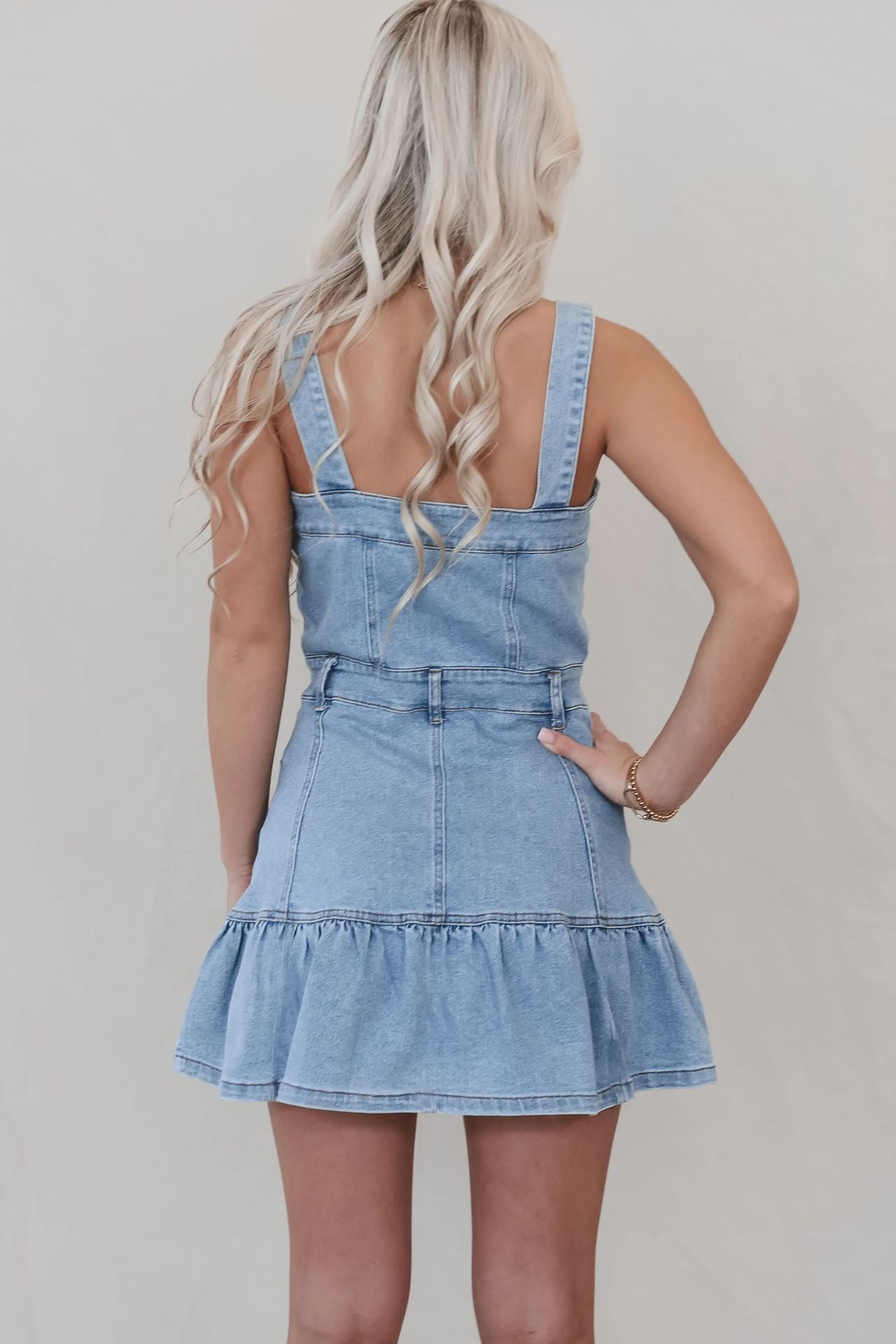 Women’s Sleeveless Mini Denim Dress – Blue Jean Summer Dress