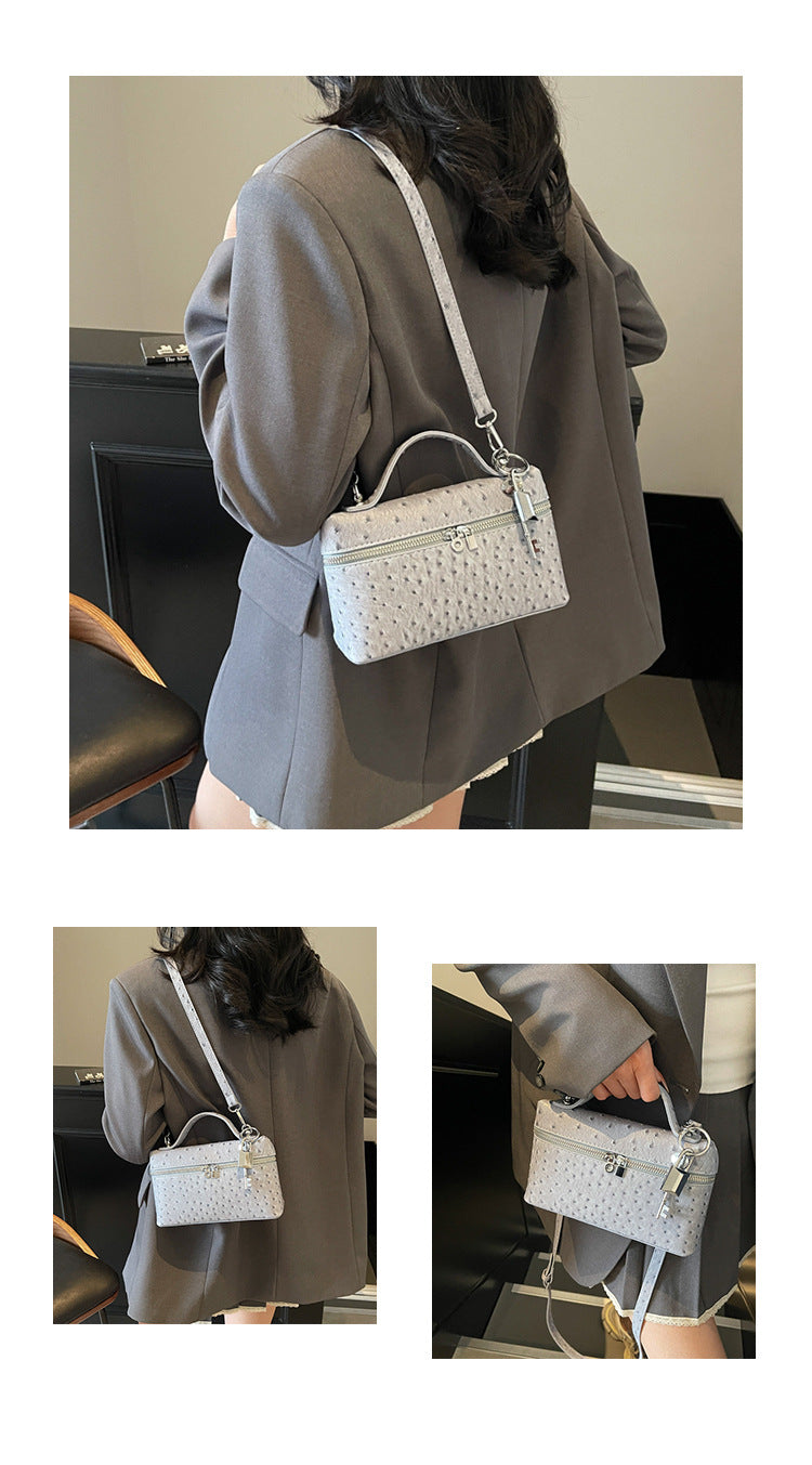 Genuine Leather Shoulder Crossbody Box Purse
