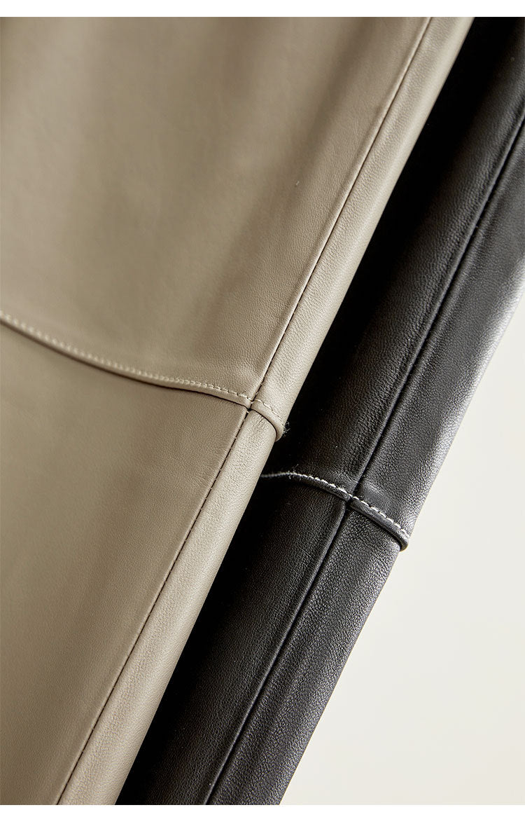 High Rise Leather Elephant Style Pants Straight Leg Midi Culotte