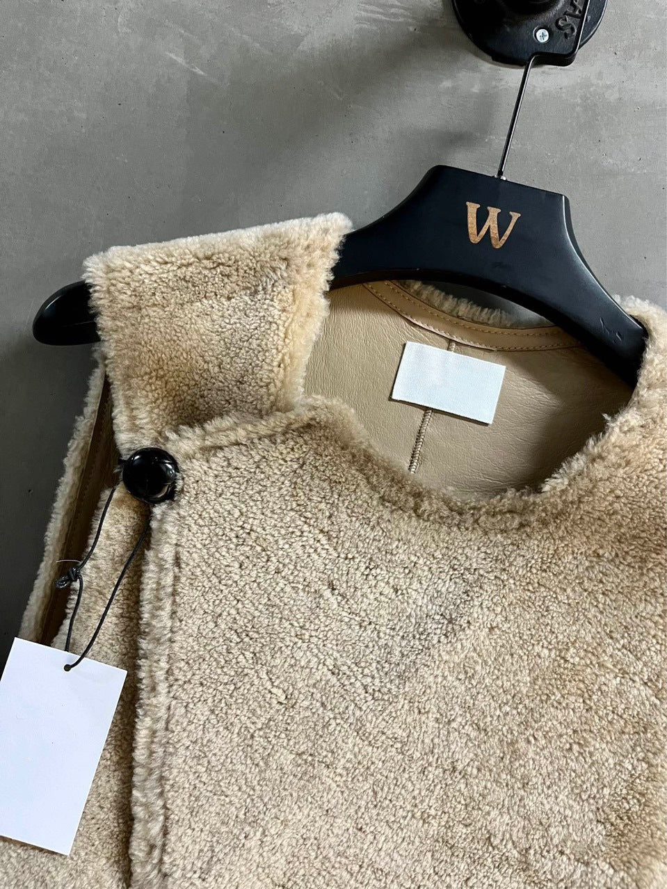 Women’s Merino Fur Vest Shearling Sleeveless Jacket Gray Winter Outerwear