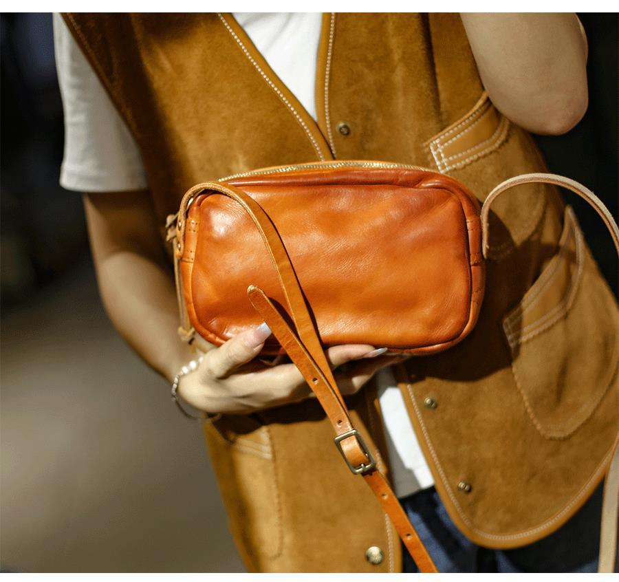 Women Leather Messenger Pillow Bag