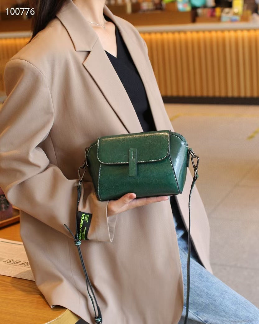women small genuine leather crossbody bag