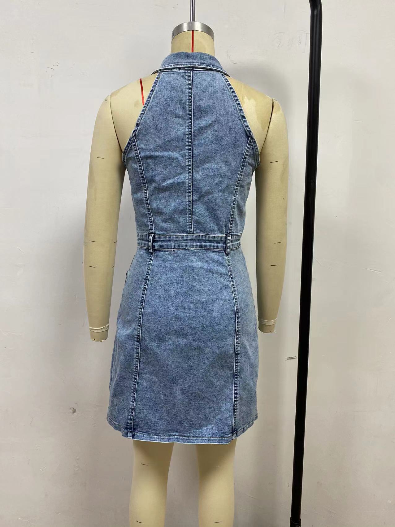 Women’s Sleeveless Blue Jean Mini Dress for Women