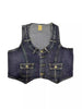 Women’s Denim Corset Vest Top with Deep Neckline