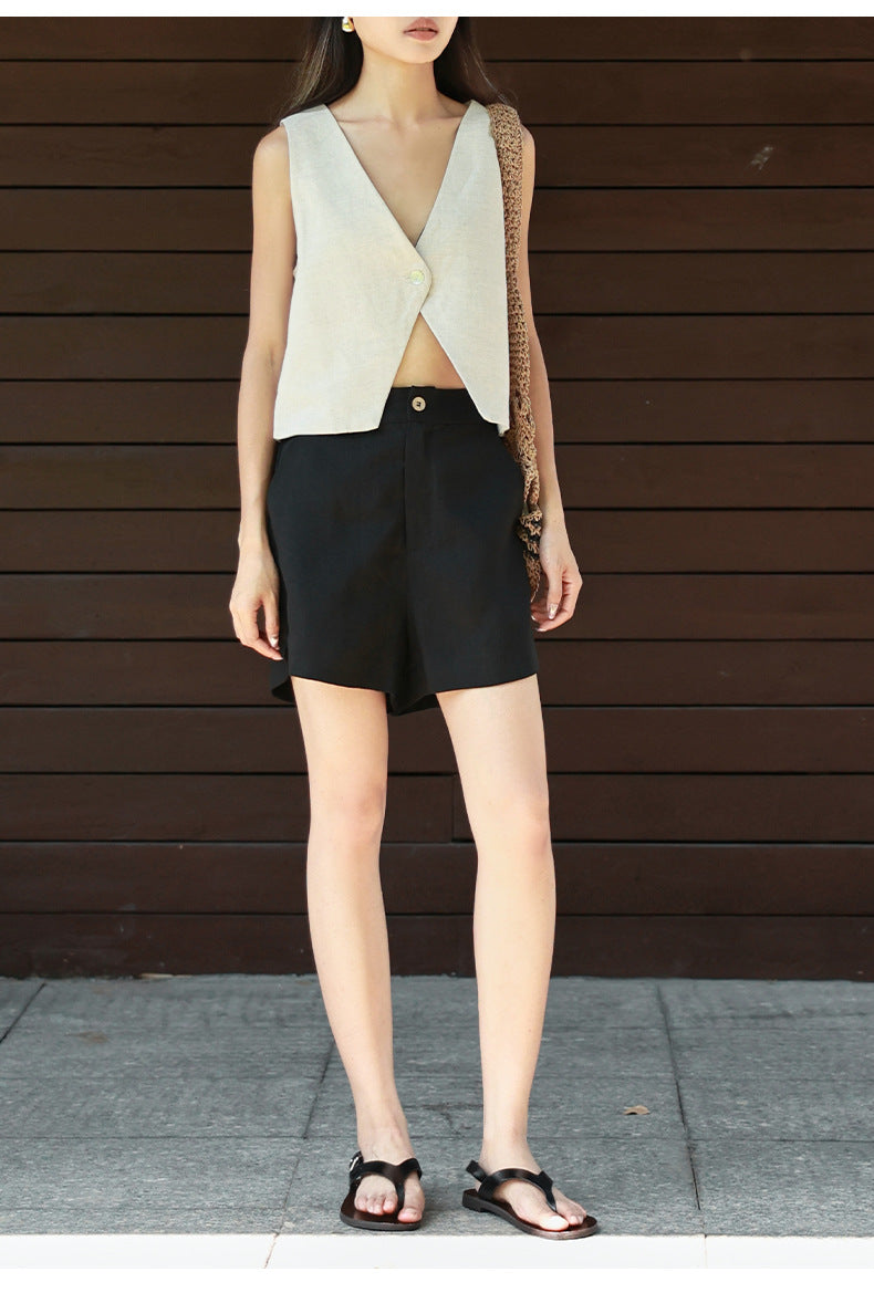 straight leg shorts women's