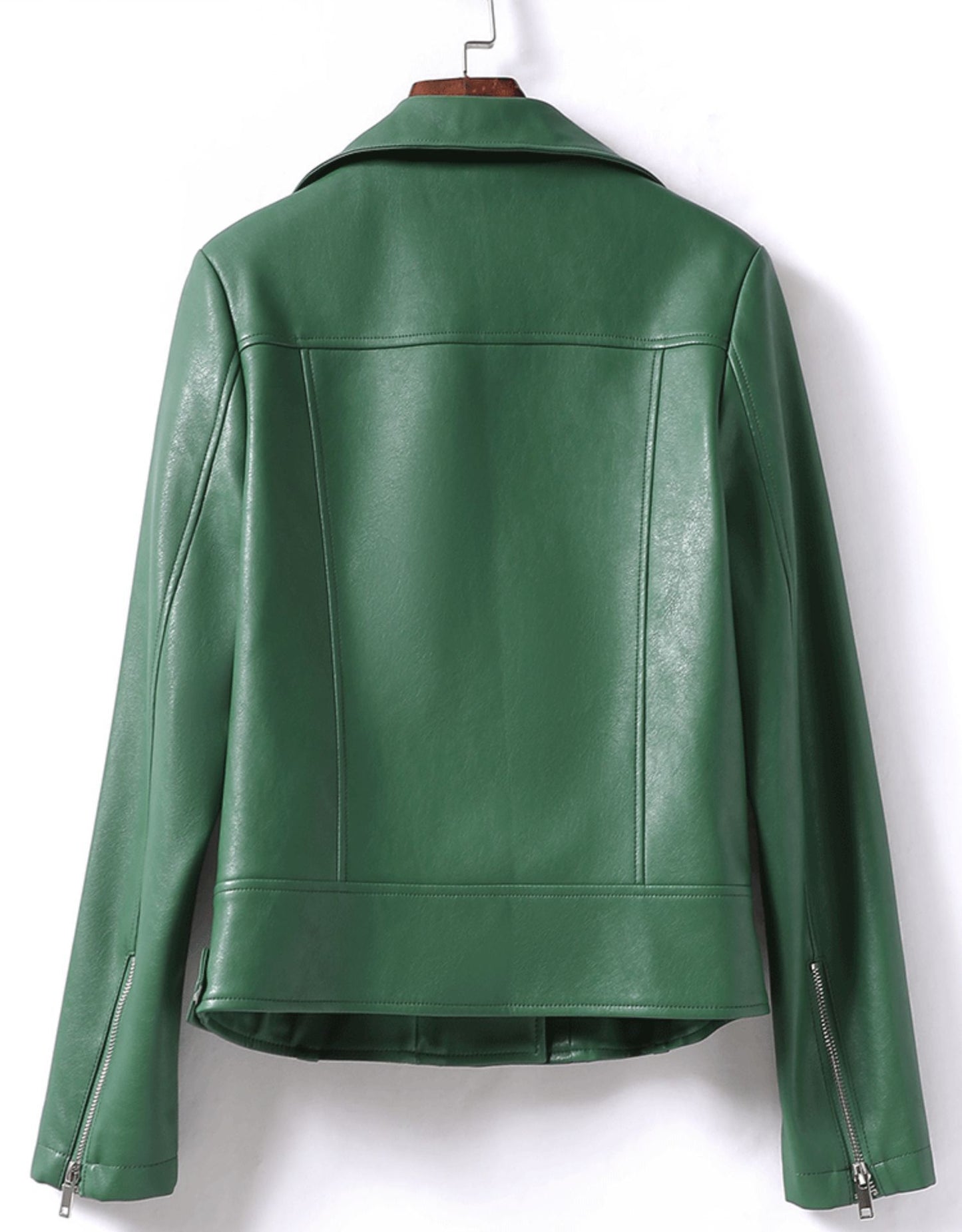 Women’s Leather Bomber Jacket Moto Style Zip Belted