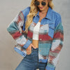 Hard Washed Oversized Cropped Denim Jacket for Women