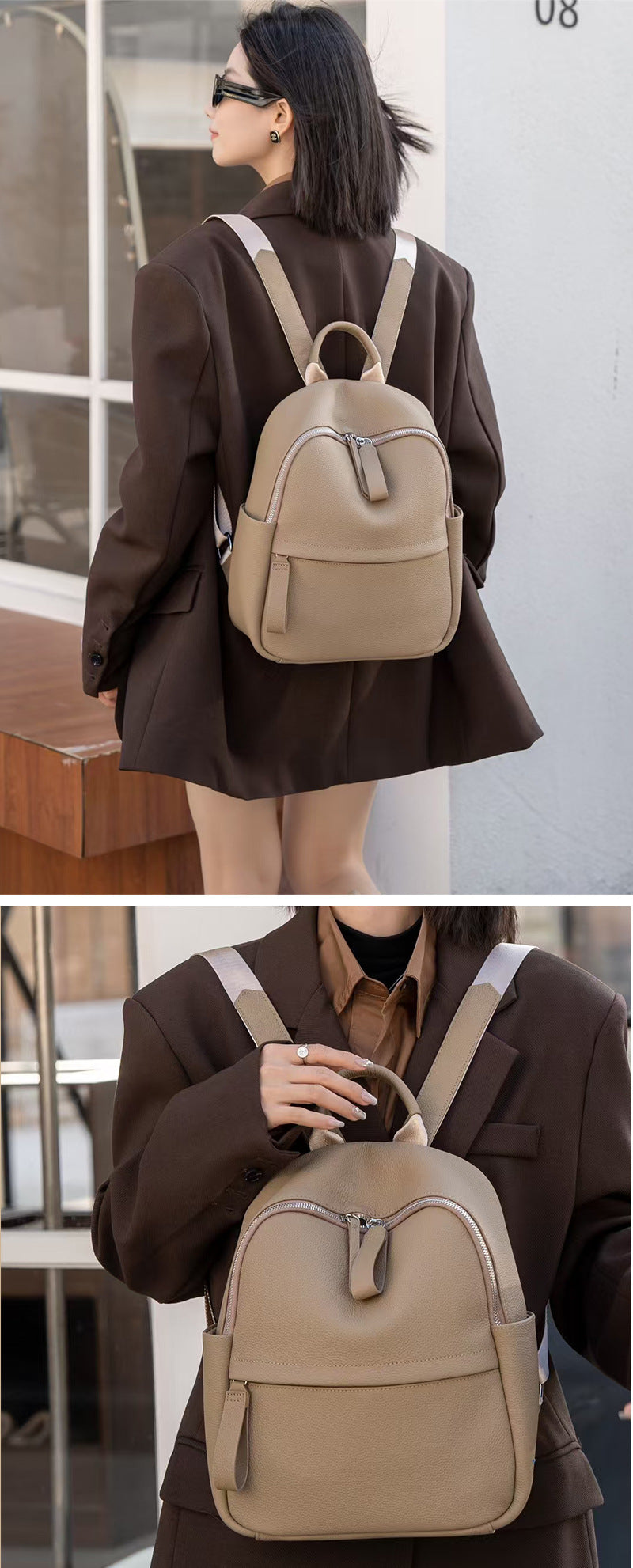 genuine leather mini rucksack womens
