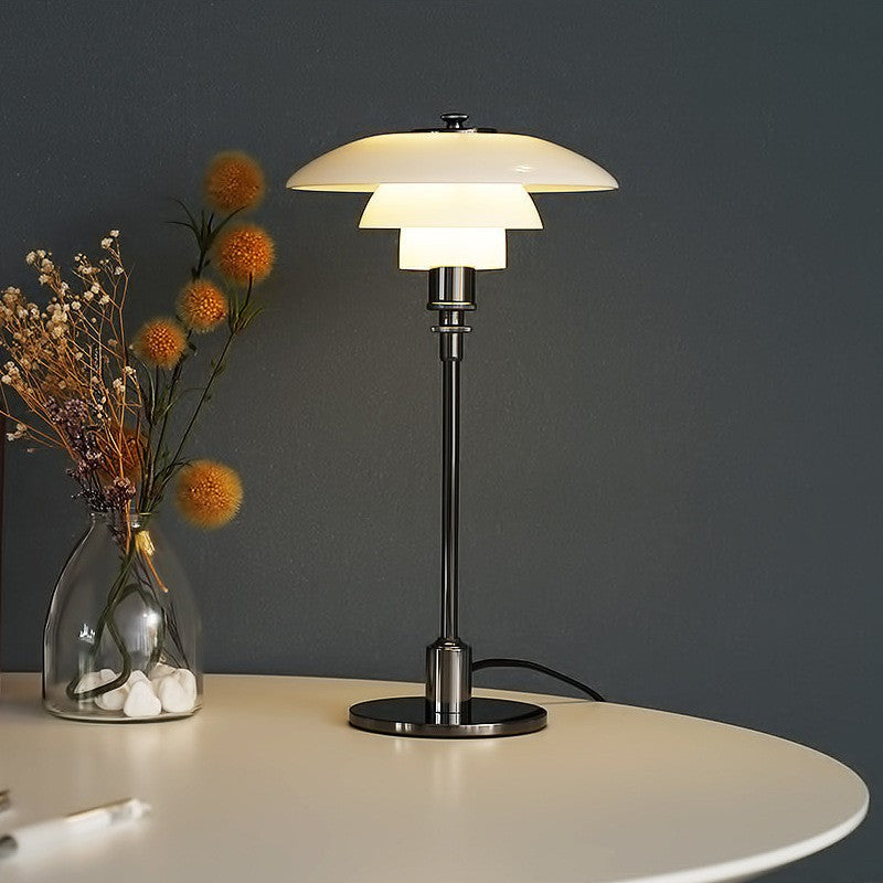 Mushroom Glass Bedside Light with Button Switch