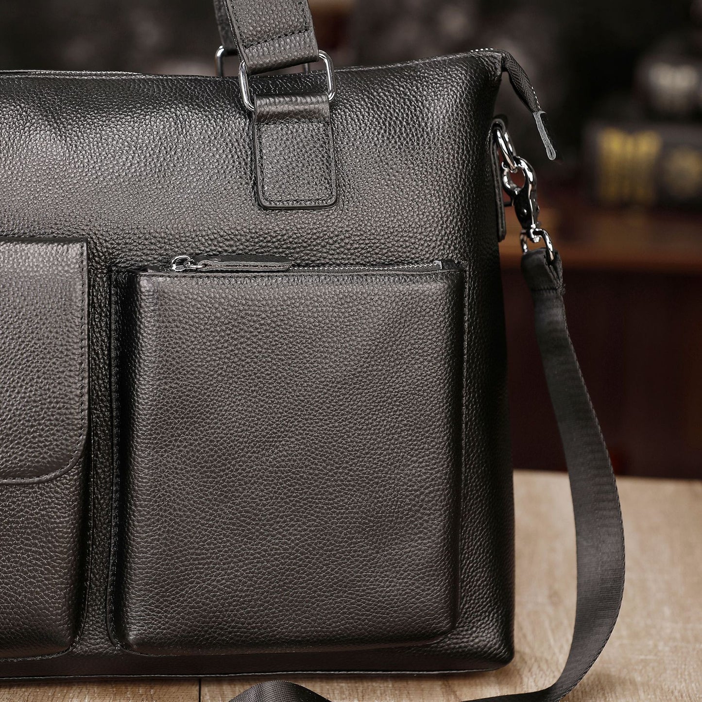 Genuine Leather Office Bag With Laptop Compartment