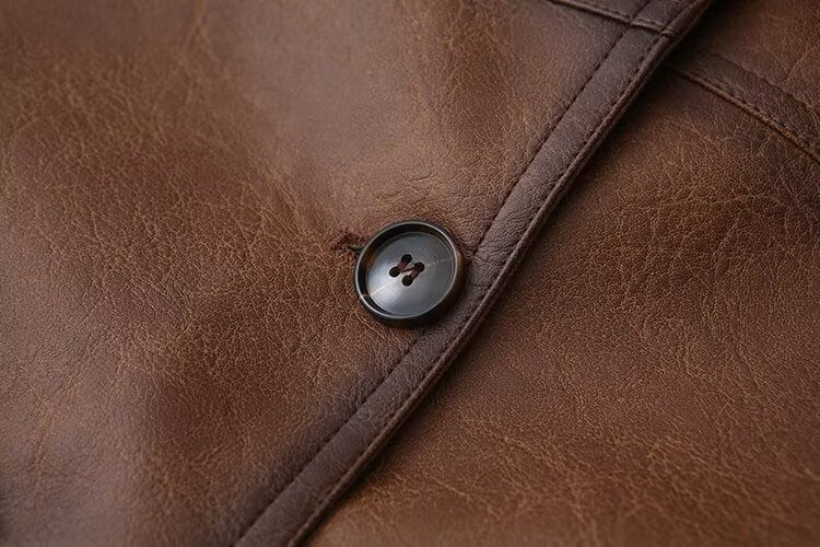 Brown Faux Leather Bomber Jacket for Women Cropped