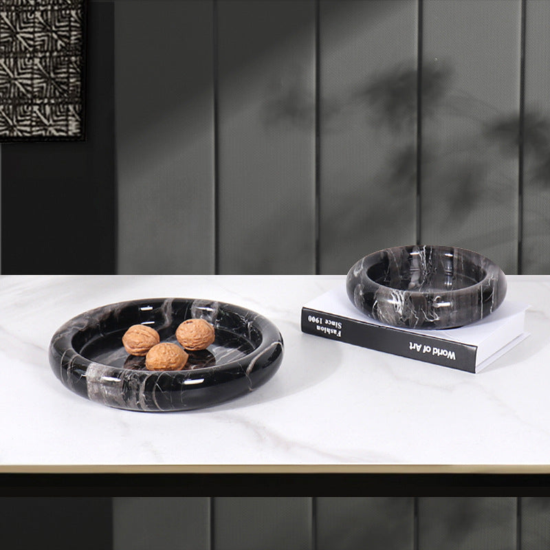 European Marble Round Tray Fruit Plate