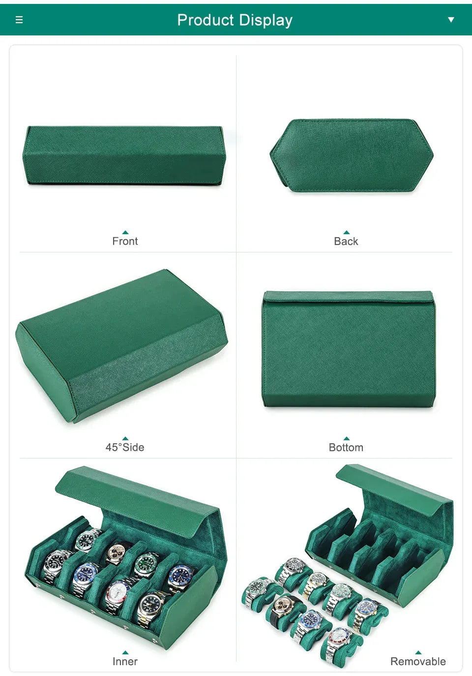 Leather Watch Case for 8 Watches Travel Watch Display Box