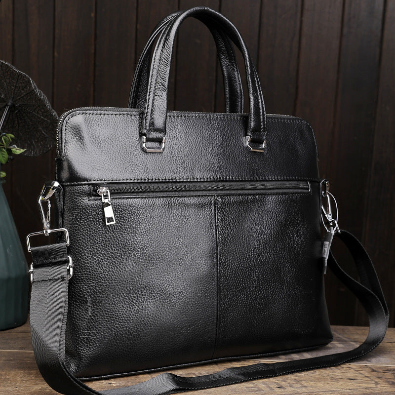 Genuine Leather Men's Office Briefcase Bag