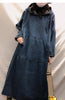 Oversized Denim Hoodie Dress for Women Long Sleeve Jean Maxi