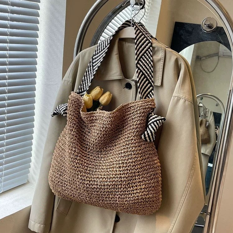 Woven Straw Underarm Bag Summer Beach Purse