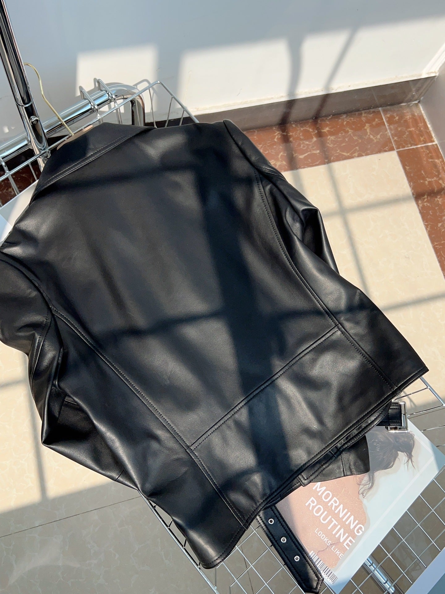 Women Black Leather Jacket Genuine Sheepskin Moto Bomber