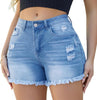 Women's Denim Shorts With Ripped Detail