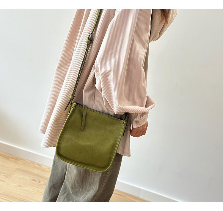 Genuine Leather Crossbody Messenger Bag for Women