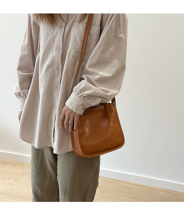 Genuine Leather Crossbody Messenger Bag for Women